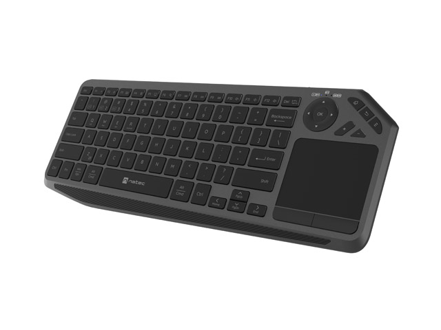 Tipkovnica NATEC Turbot 2 US Smart TV NKL-2317 (multimedijska, bežična, s touchpadom, crno-siva, internacionalna non HR tipkovnica)-3