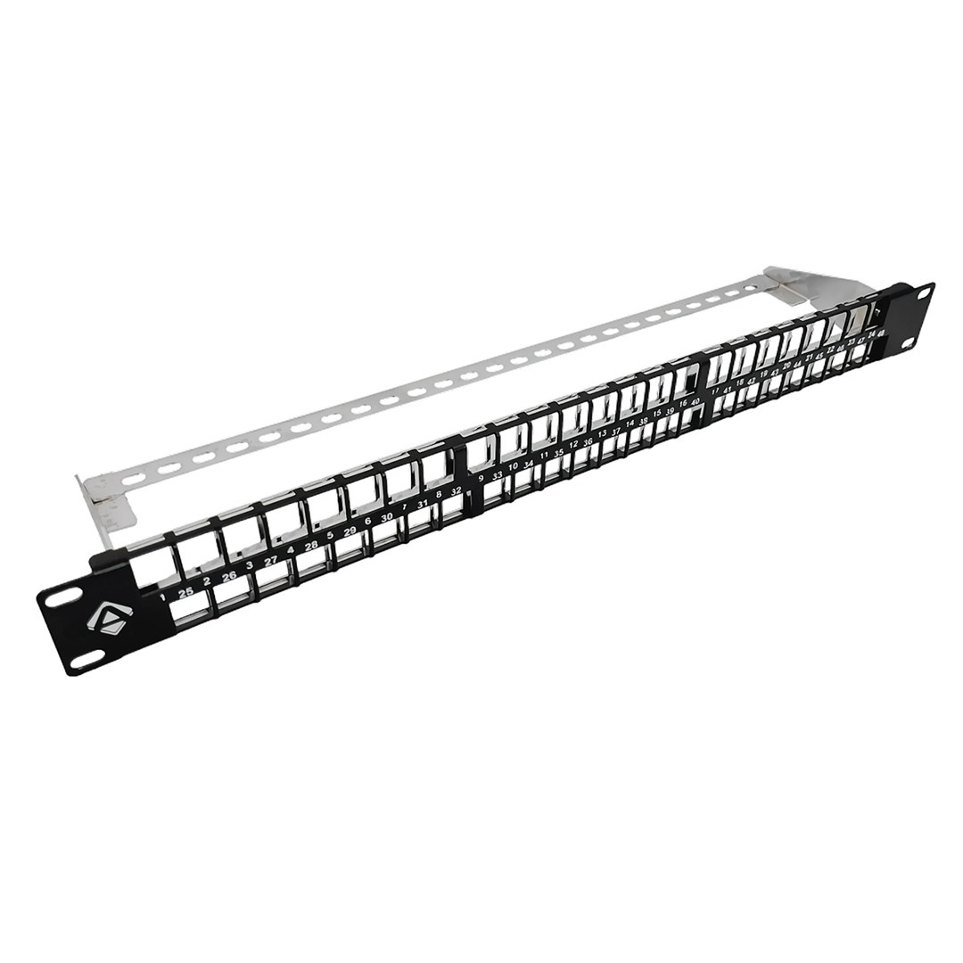Patch panel ALANTEC PP01-48-1U-S (19", 48 portova, 1U, modularni, neopremljen)