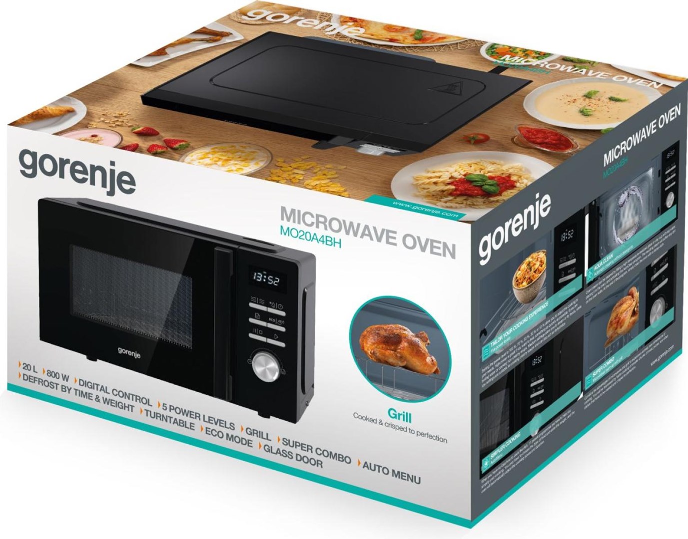 Gorenje MO20A4BH Black Combination microwave Countertop 20 L 800 W-9