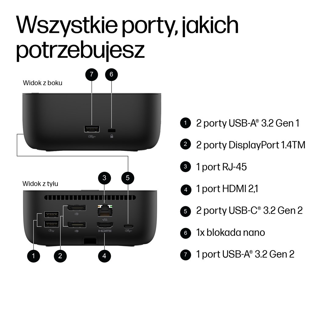 Docking stanica HP USB-C G6 (100W, 4K, 1x HDMI, 2x DP, 4x USB-A, 1x USB-C)-2