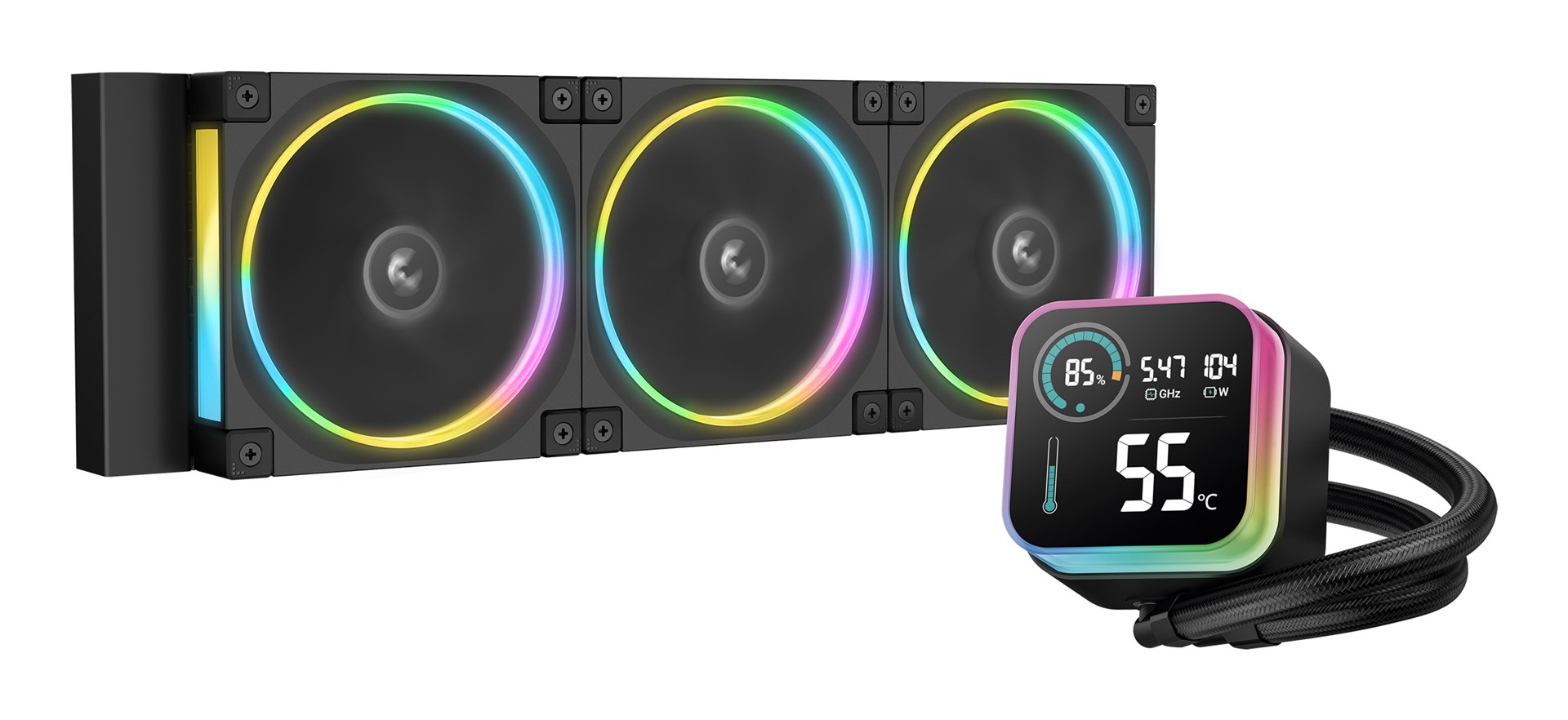 Vodeno hlađenje za procesor DEEPCOOL LQ360 ULTRA ARGB 360 mm (crna boja, Intel LGA1851/1700/1200, AMD AM5/AM4)