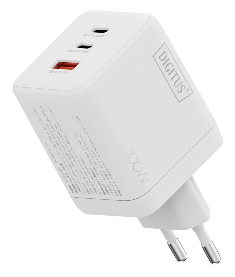 USB GaN punjač DIGITUS 100W (2x USB-C, 1x USB-A, PD 3.0)-3