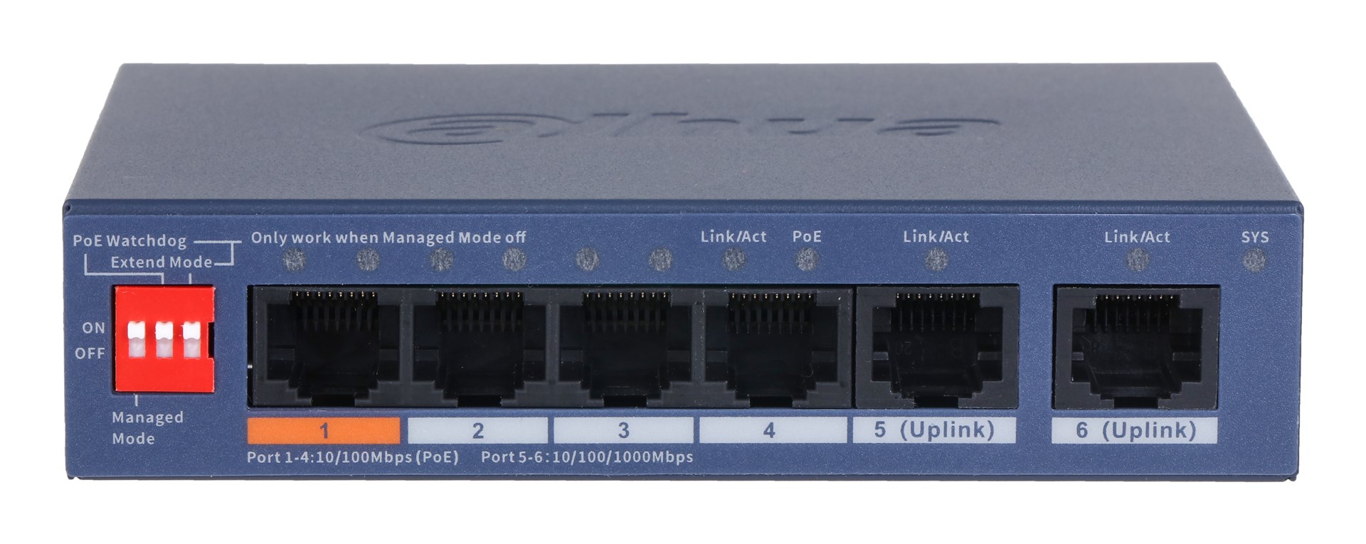 Mrežni switch DAHUA CS4006-4ET2GT-60 (4x PoE, 2x Uplink, 60W, L2 Managed)-1