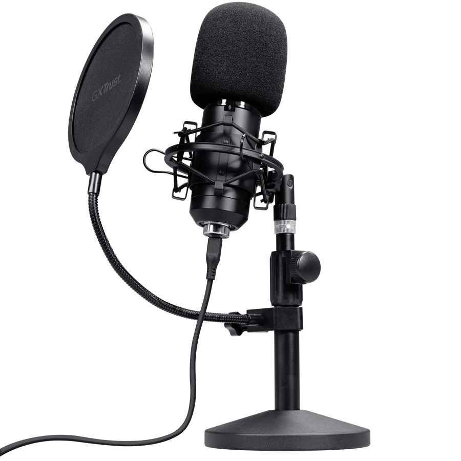 Studijski mikrofon TRUST GXT 269 Emita II (USB, kardioidni uzorak, pop filter, shock mount)-1