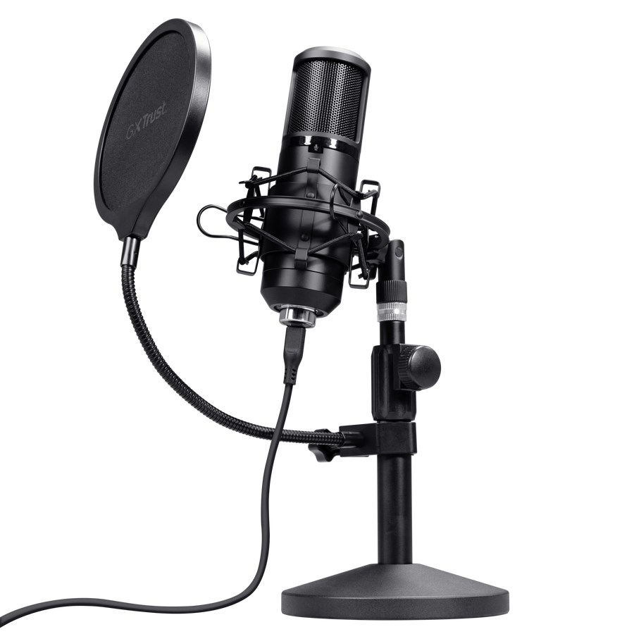 Studijski mikrofon TRUST GXT 269 Emita II (USB, kardioidni uzorak, pop filter, shock mount)