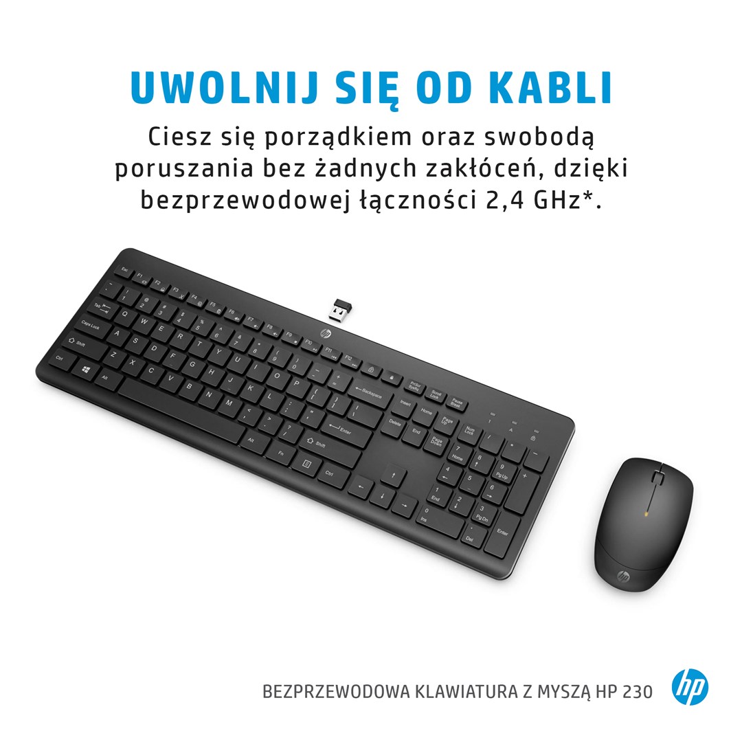 Set tipkovnica i miš HP 230 Wireless Keyboard and Mouse Combo crni - internacionalna non HR tipkovnica-10
