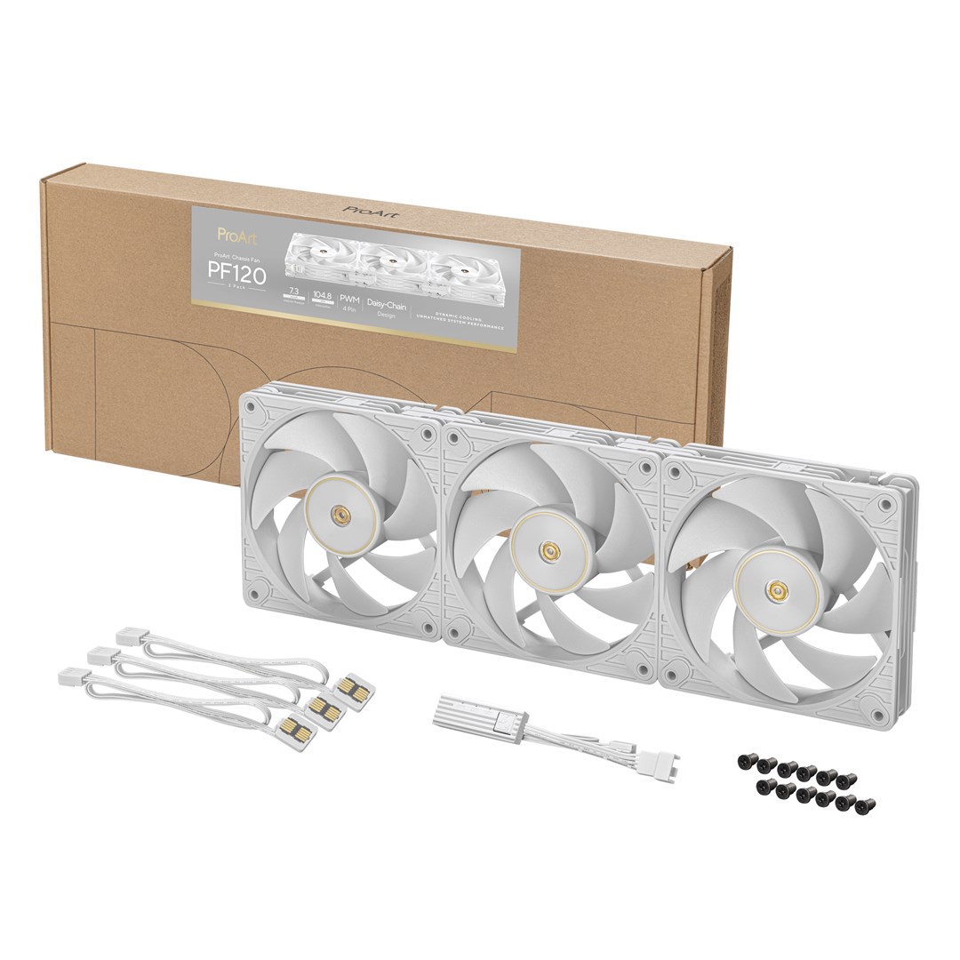 Ventilator za kućište ASUS ProArt PA120 PWM White Edition, 120mm, 3 komada-6