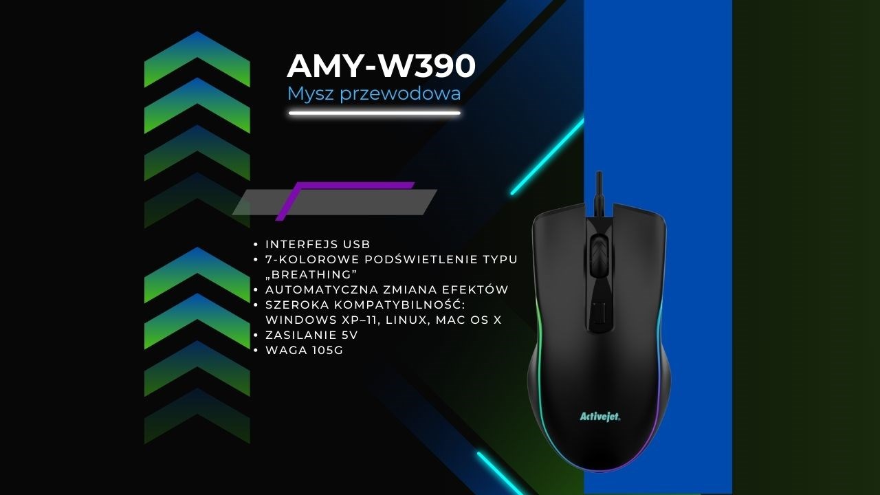 Žični miš ACTIVEJET AMY-W390 s grijačem-5