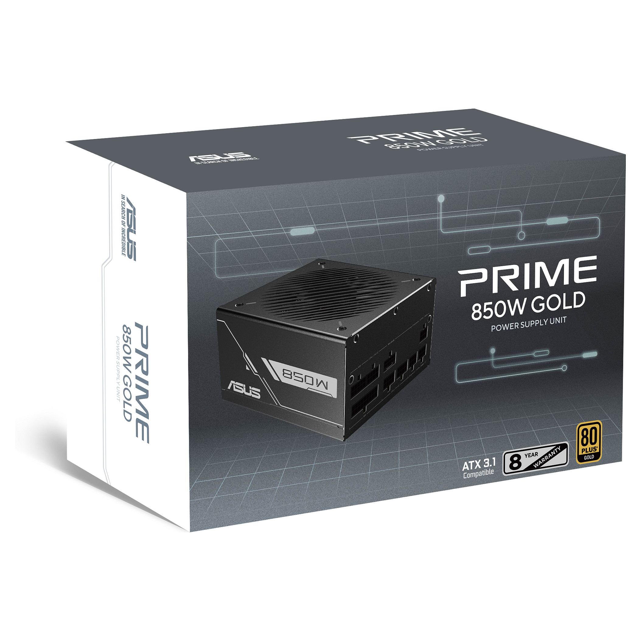 Napajanje ASUS Prime 850W Gold, 80+ Gold, ATX 3.0, modularno-2