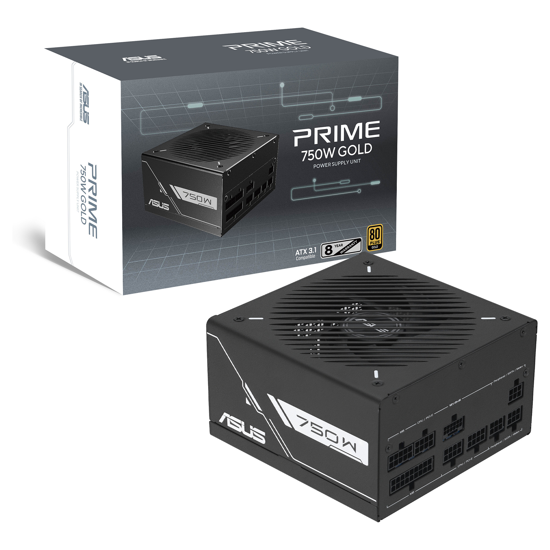 Napajanje ASUS Prime 750W Gold, 80+ Gold, ATX, modularno-3