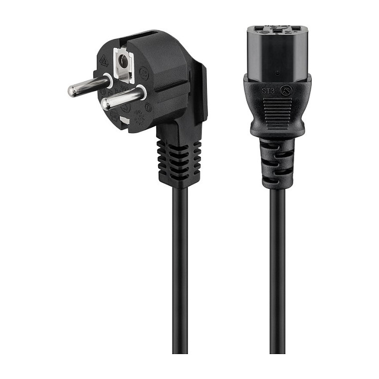 Strujni kabel GOOBAY CEE 7/7 na C13, 90° kutni, 1.8m, crni-0