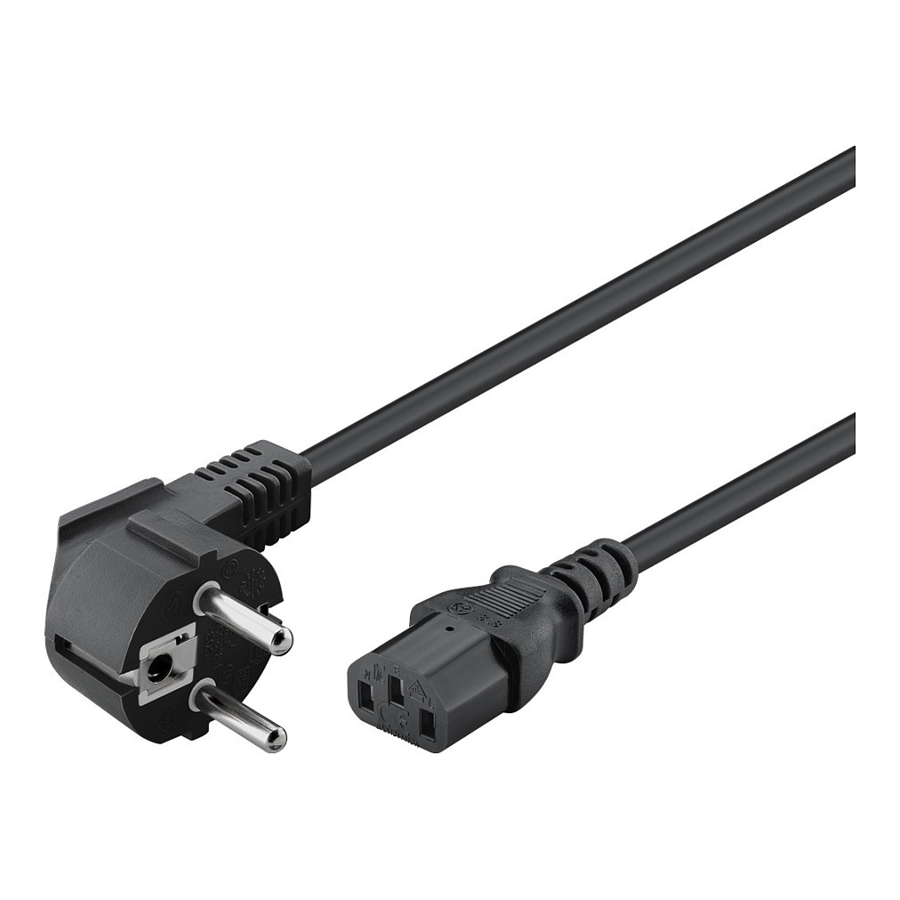 Strujni kabel GOOBAY CEE 7/7 na C13, 90° kutni, 1.8m, crni-1