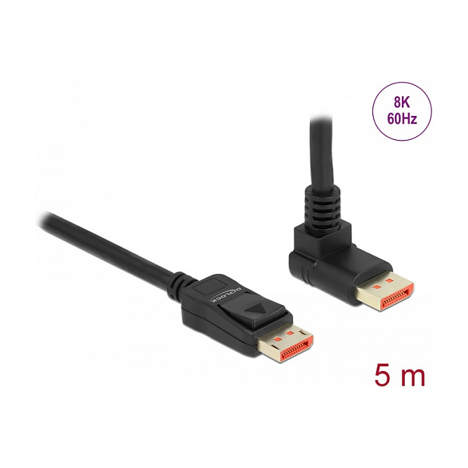 DisplayPort 1.4 kabel DELOCK 87057, 8K 60Hz, 5.0m, 90° kutni-1