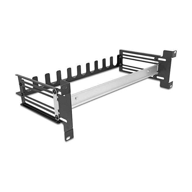 Panel s prekidačima DELOCK 67282 za 19" rack, 3U, s DIN šinom i poklopcem, crni