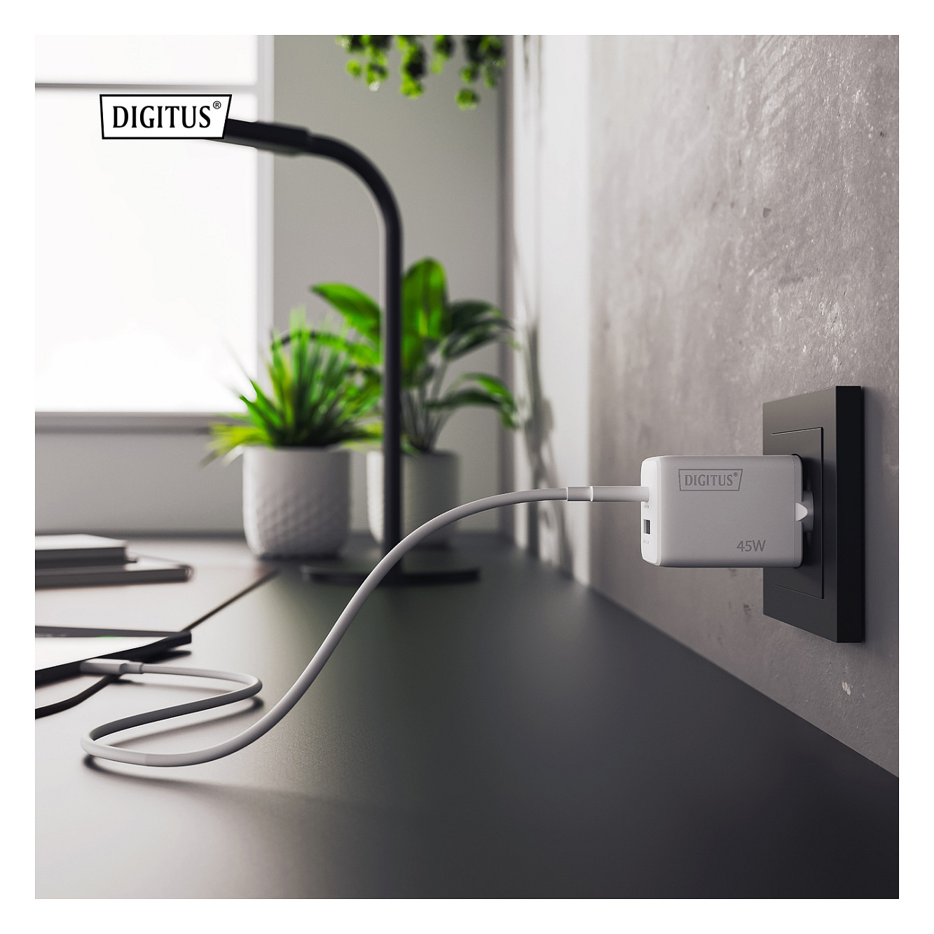 Punjač DIGITUS GaN 45W (1x USB-C, 1x USB-A)-2