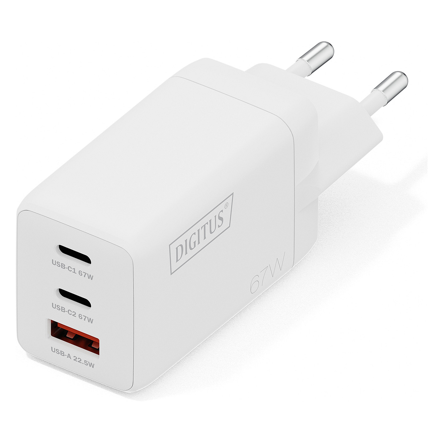 USB Punjač DIGITUS DA-10071, 67W, GaN, 2x USB-C, 1x USB-A-0