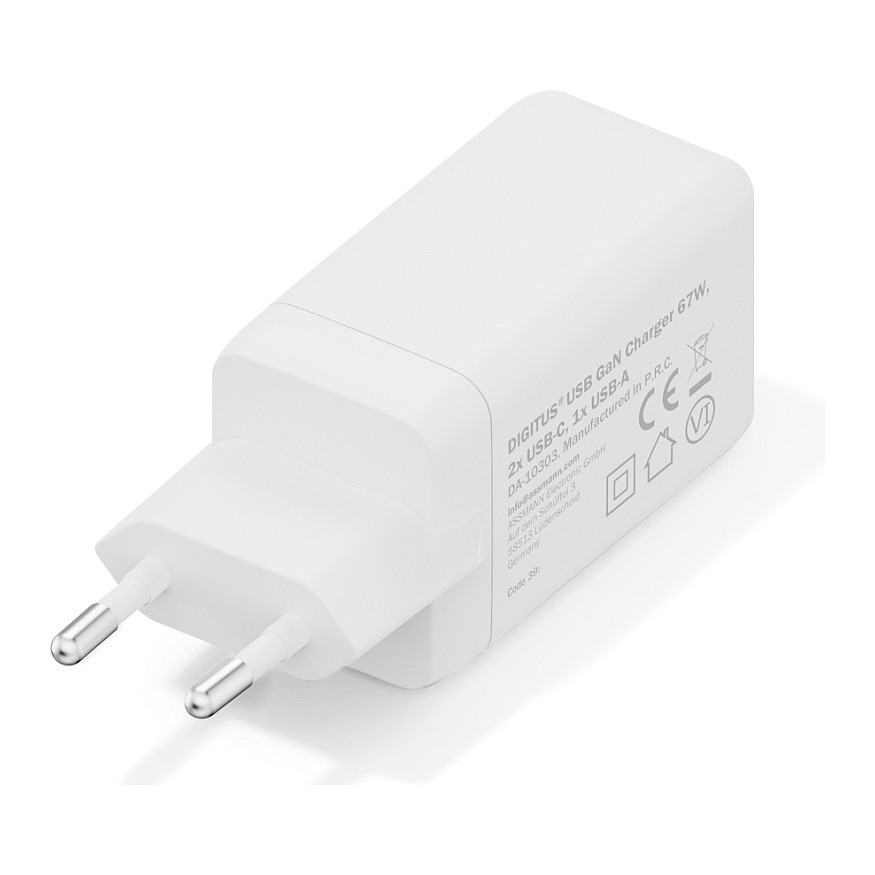 USB Punjač DIGITUS DA-10071, 67W, GaN, 2x USB-C, 1x USB-A-3