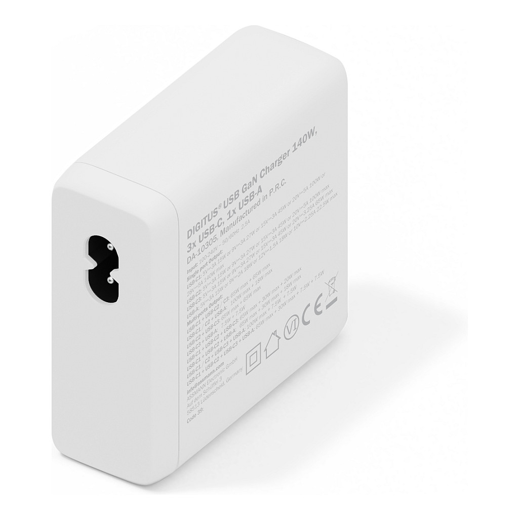 Punjač DIGITUS DA-10198 GaN 140W (3x USB-C, 1x USB-A)-6