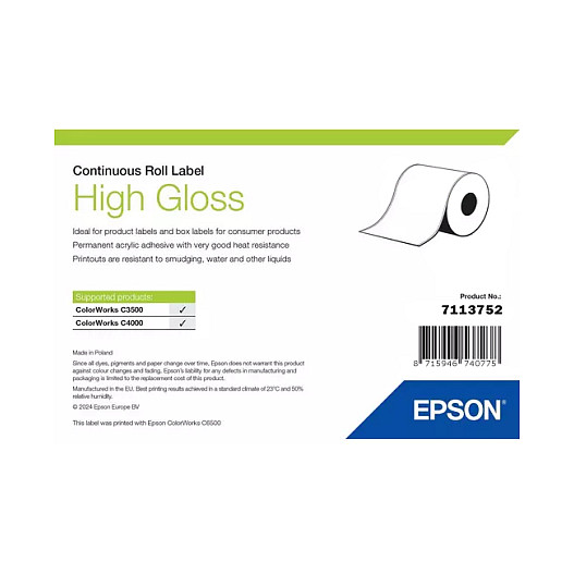 Rola naljepnica EPSON C33S045531 High Gloss 51mm x 33m