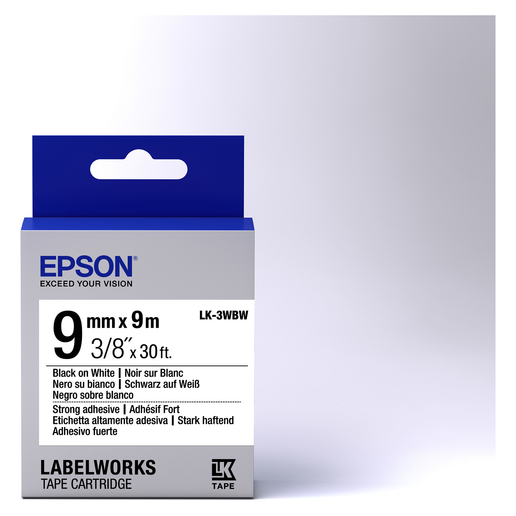 Traka za pisač naljepnica EPSON LabelWorks LK-3WBW, 9mm, crni ispis na bijeloj podlozi-1