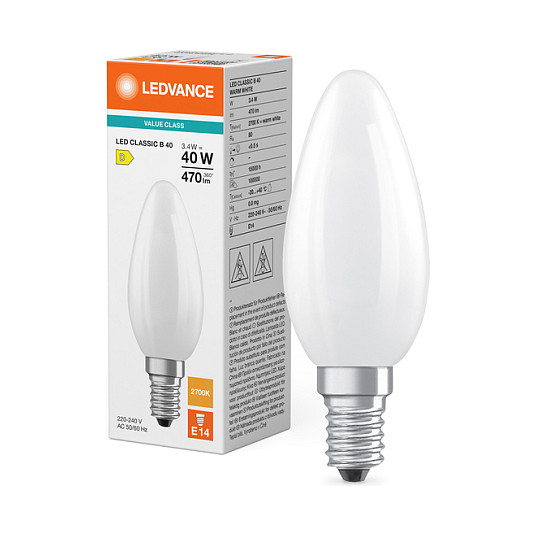 LED Žarulja OSRAM Classic B 3.4W (40W), E14, 2700K, 470lm, mat-4