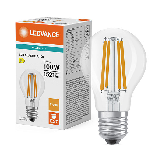 LED žarulja OSRAM STAR Classic A Filament 11W (100W), 1521lm, 2700K, E27, prozirna-4