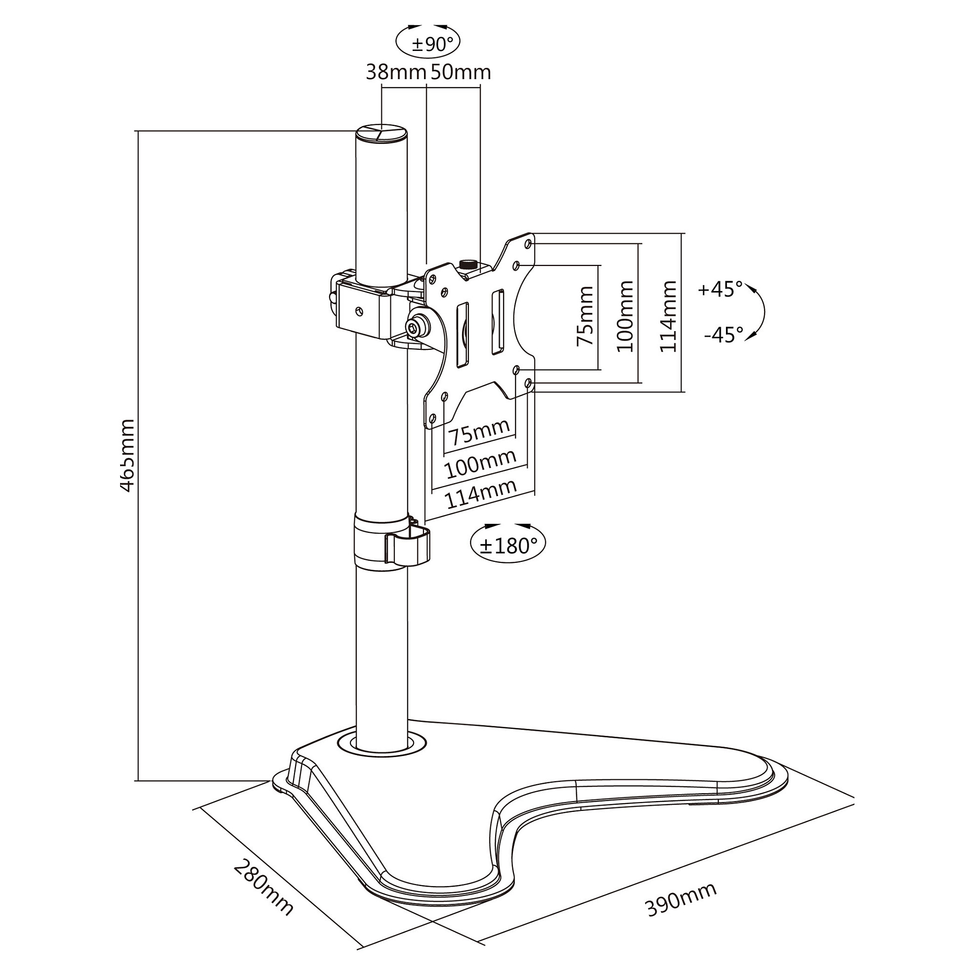 Stalak za monitor EQUIP 650122, 13"-32", do 8kg, samostojeći-4