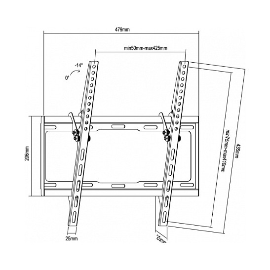 Zidni nosač za TV EQUIP 650111 32"-55" do 35kg-3