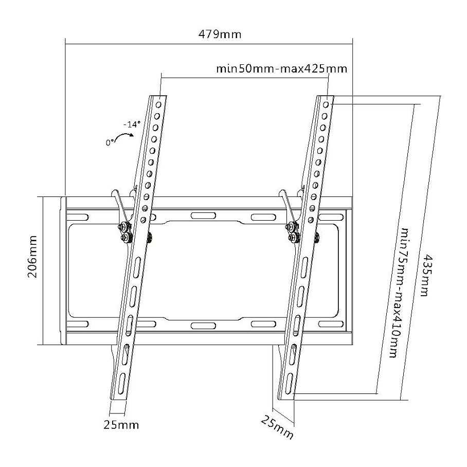Zidni nosač za TV EQUIP 650111 32"-55" do 35kg-5