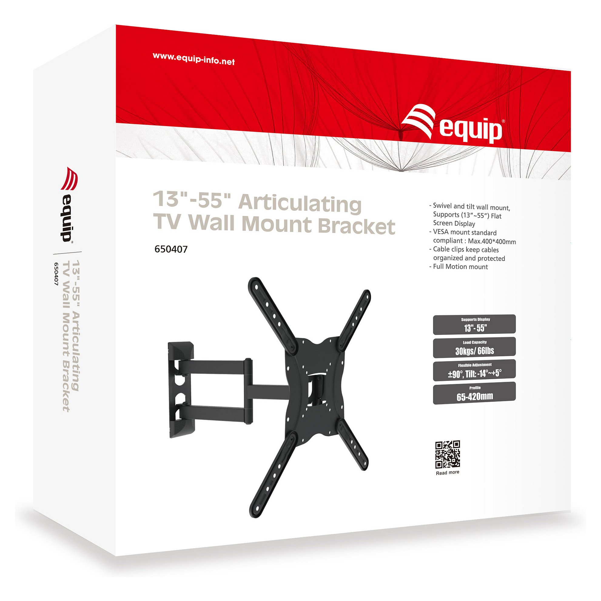 Zidni nosač za TV EQUIP 650113 23"-55" do 30kg, zglobni-2