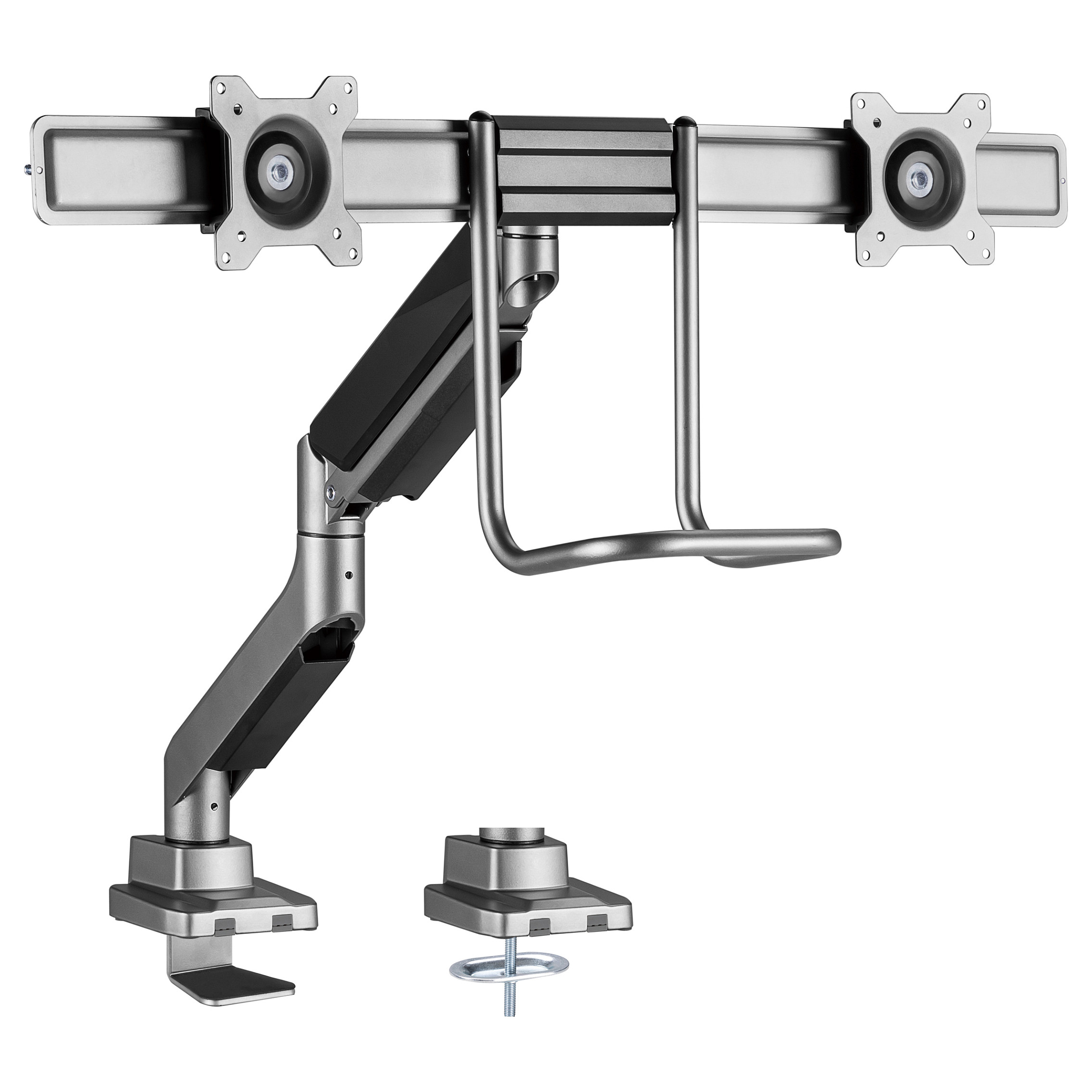 Stolni nosač za 2 monitora EQUIP 650615, 17"-32", plinska opruga, do 9kg, srebrni-0