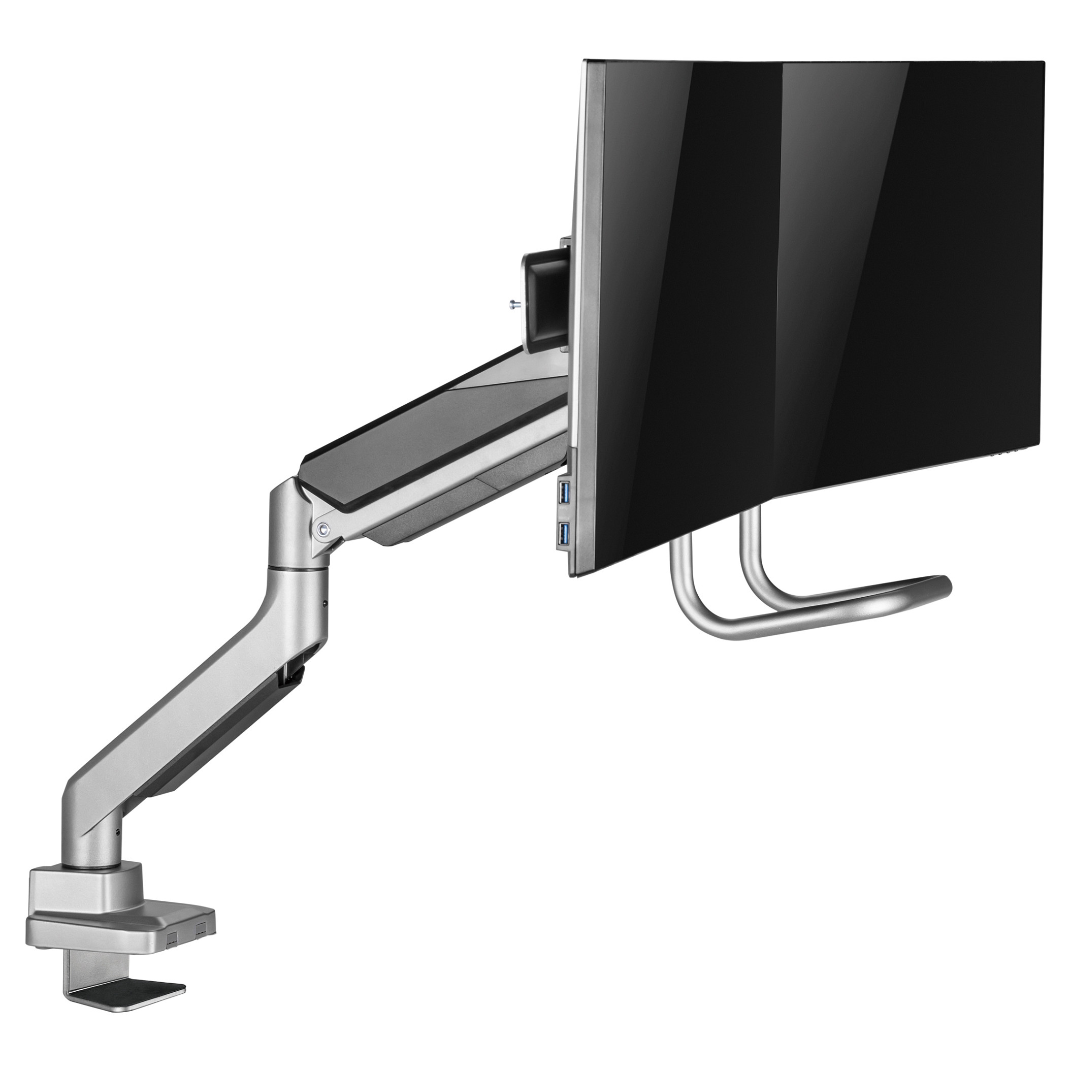 Stolni nosač za 2 monitora EQUIP 650615, 17"-32", plinska opruga, do 9kg, srebrni-3
