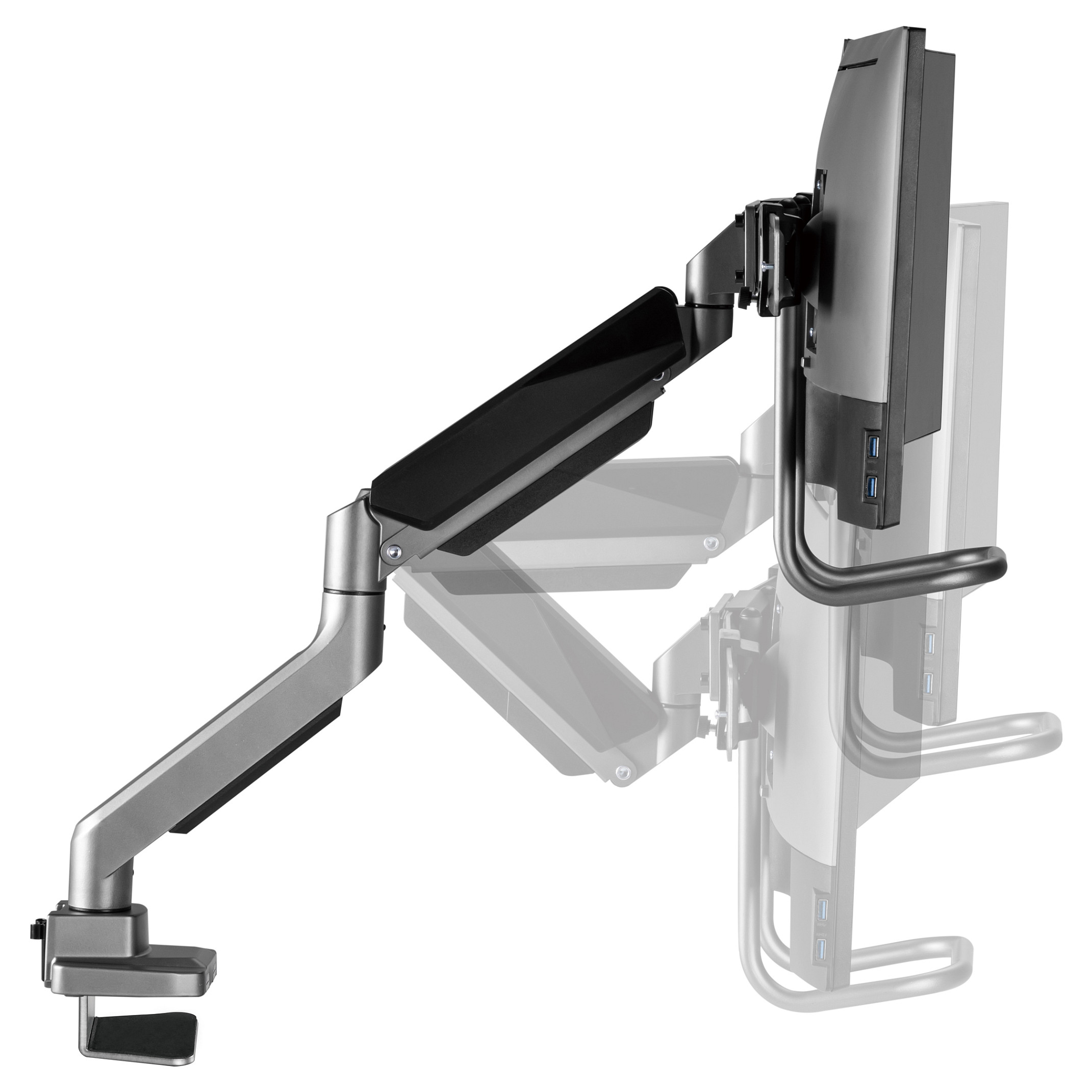 Stolni nosač za 2 monitora EQUIP 650615, 17"-32", plinska opruga, do 9kg, srebrni-5