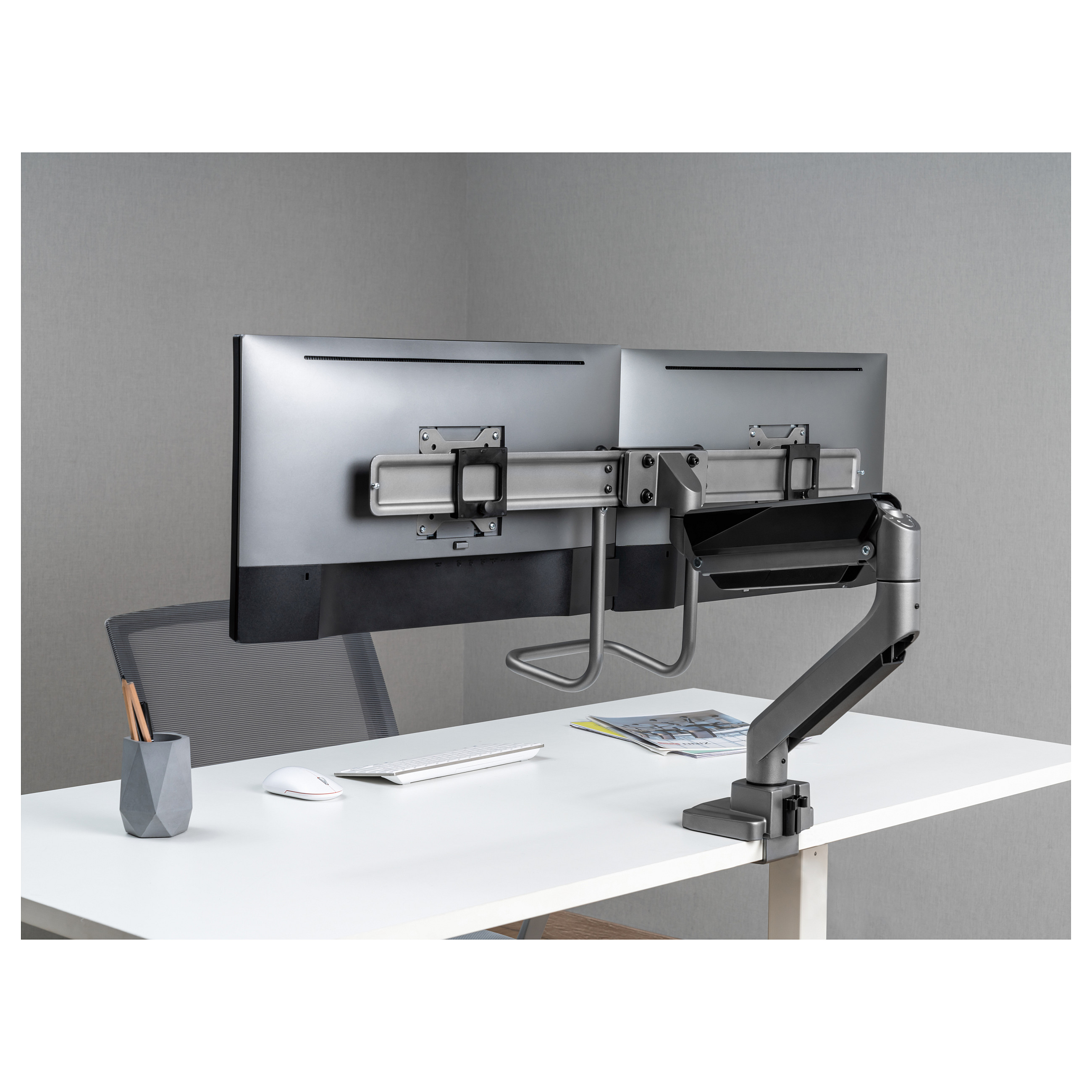 Stolni nosač za 2 monitora EQUIP 650615, 17"-32", plinska opruga, do 9kg, srebrni-8