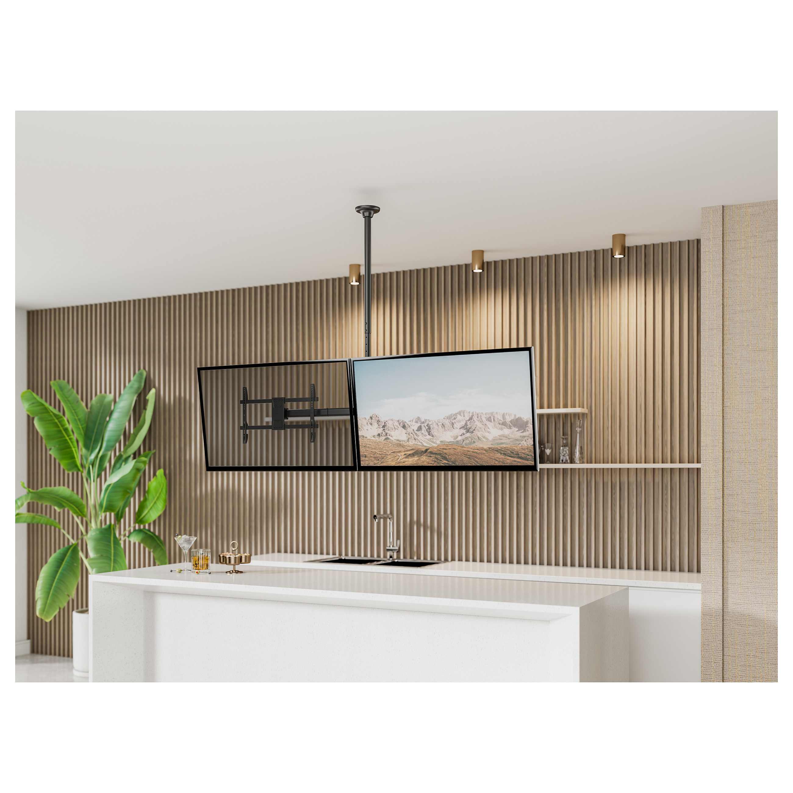 Stropni nosač za 2 TV-a EQUIP 650313, 32"-60", do 40kg-7