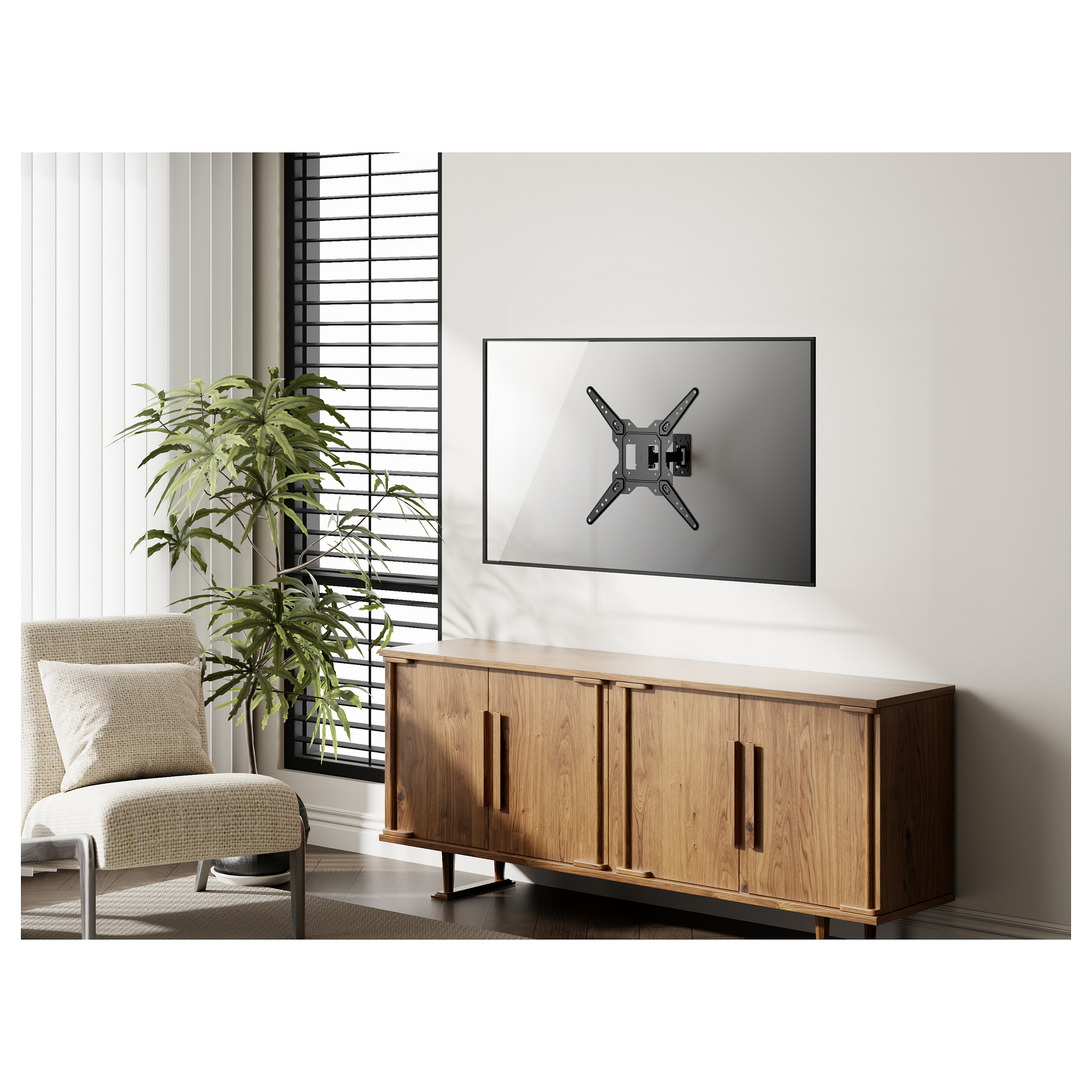 Equip Wandhalterung 23"-55"/1TFT V.bewegl. 1Gelenk 30Kg sw retail-8