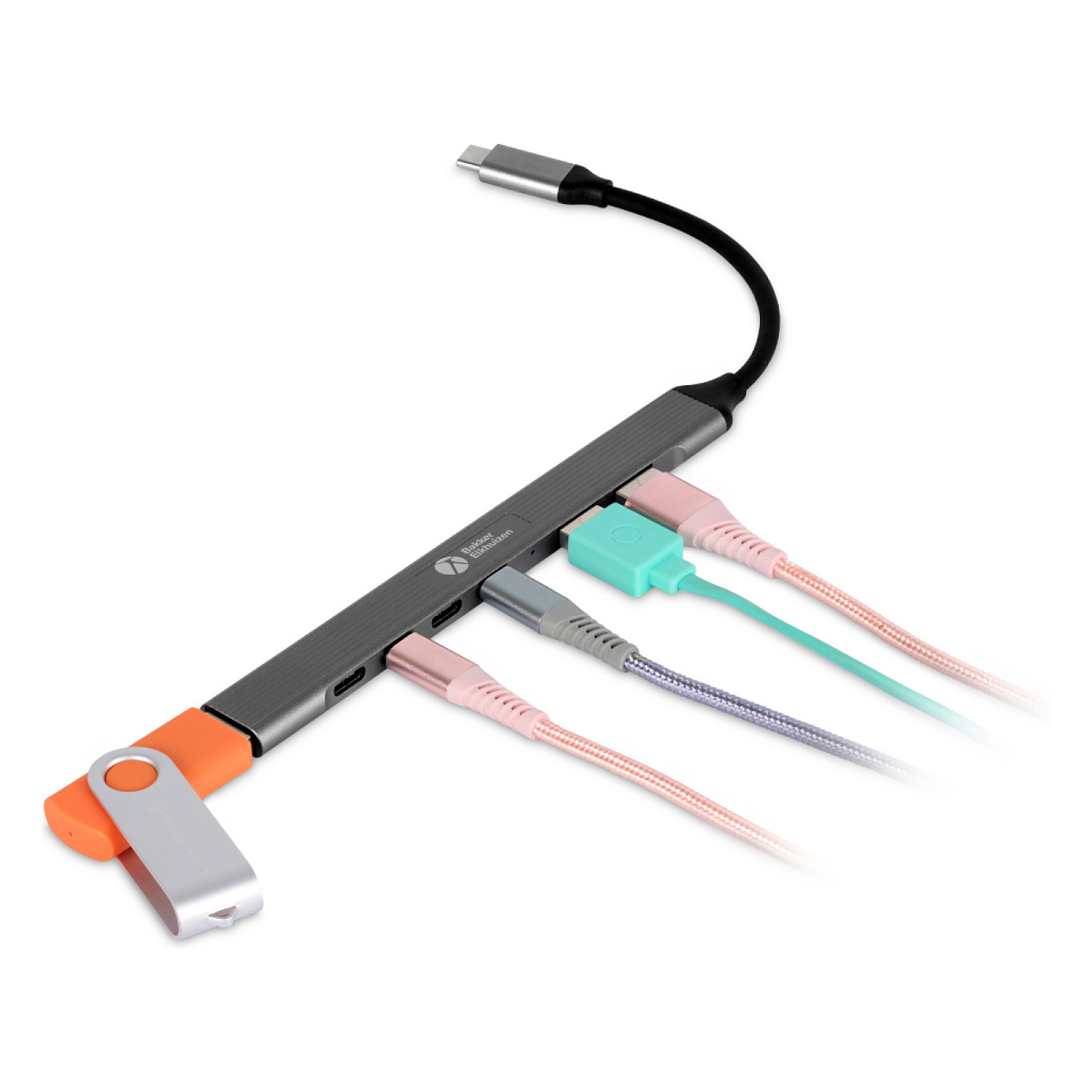 USB-C Hub BAKKERELKHUIZEN S-board 860 7-u-1 (3x USB-A, 4x USB-C)-5