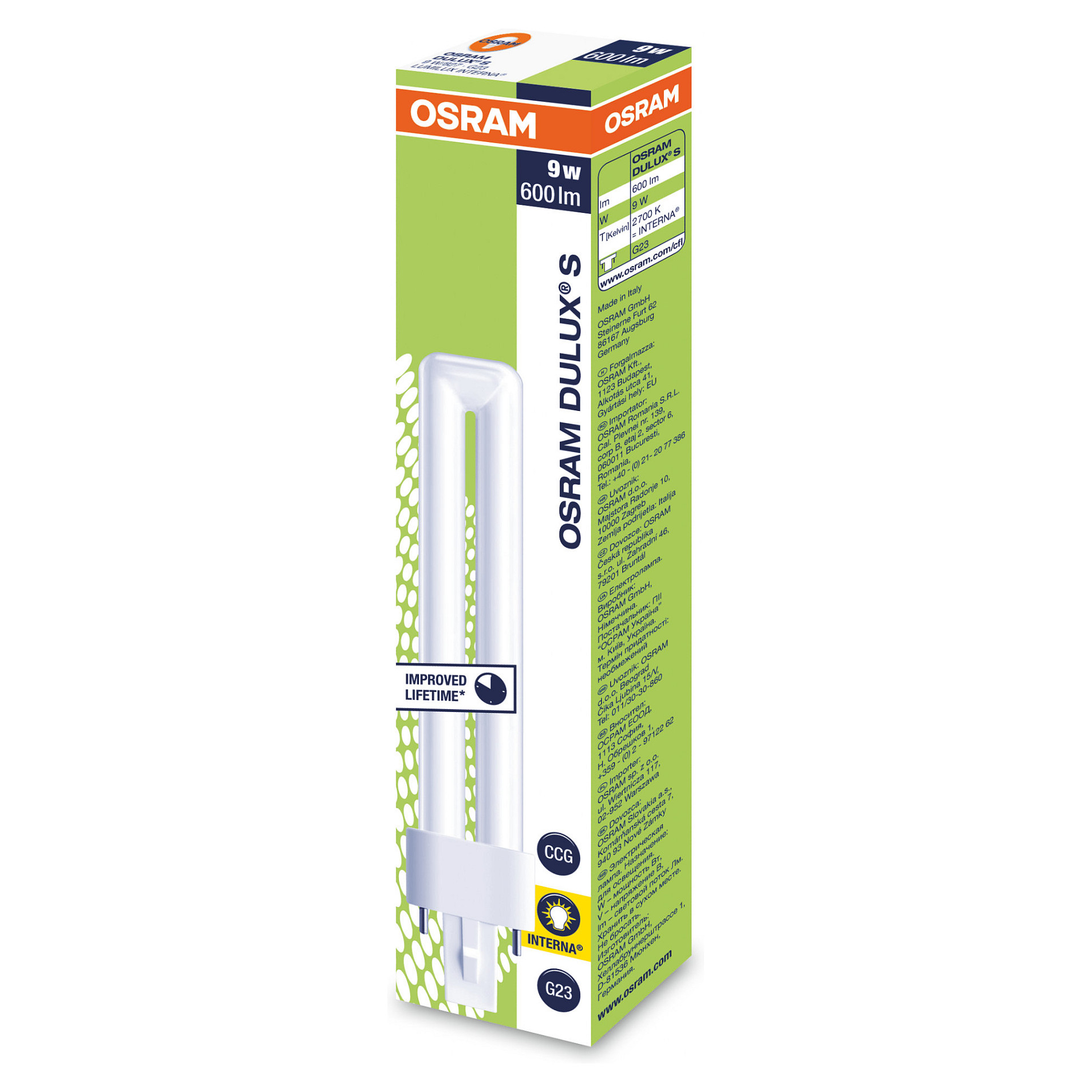Štedna žarulja OSRAM DULUX S 9W/827 (G23, 2700K)-3