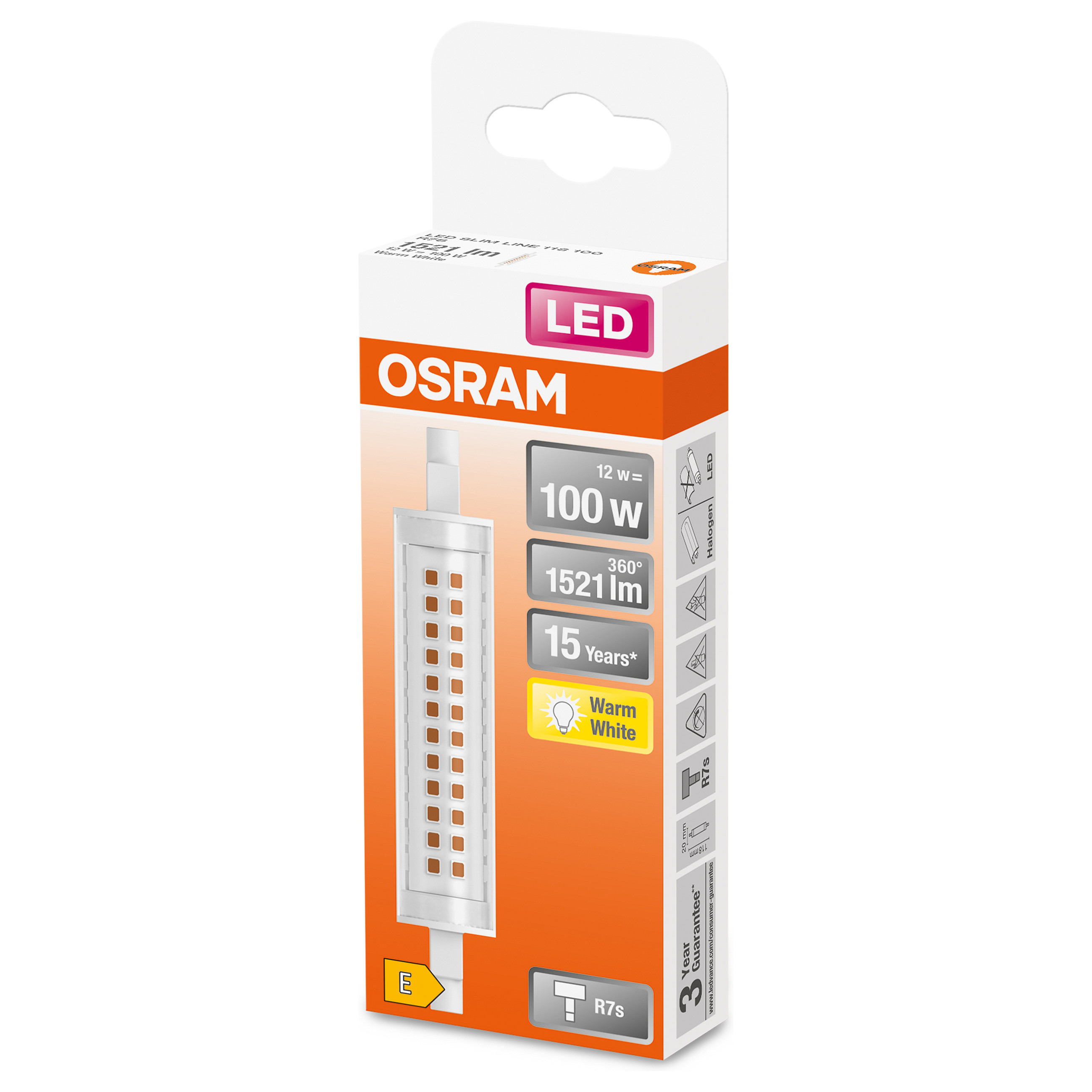 LED žarulja OSRAM R7s Slim Line 118mm 12W (100W), 1521lm, 2700K, topla bijela-4