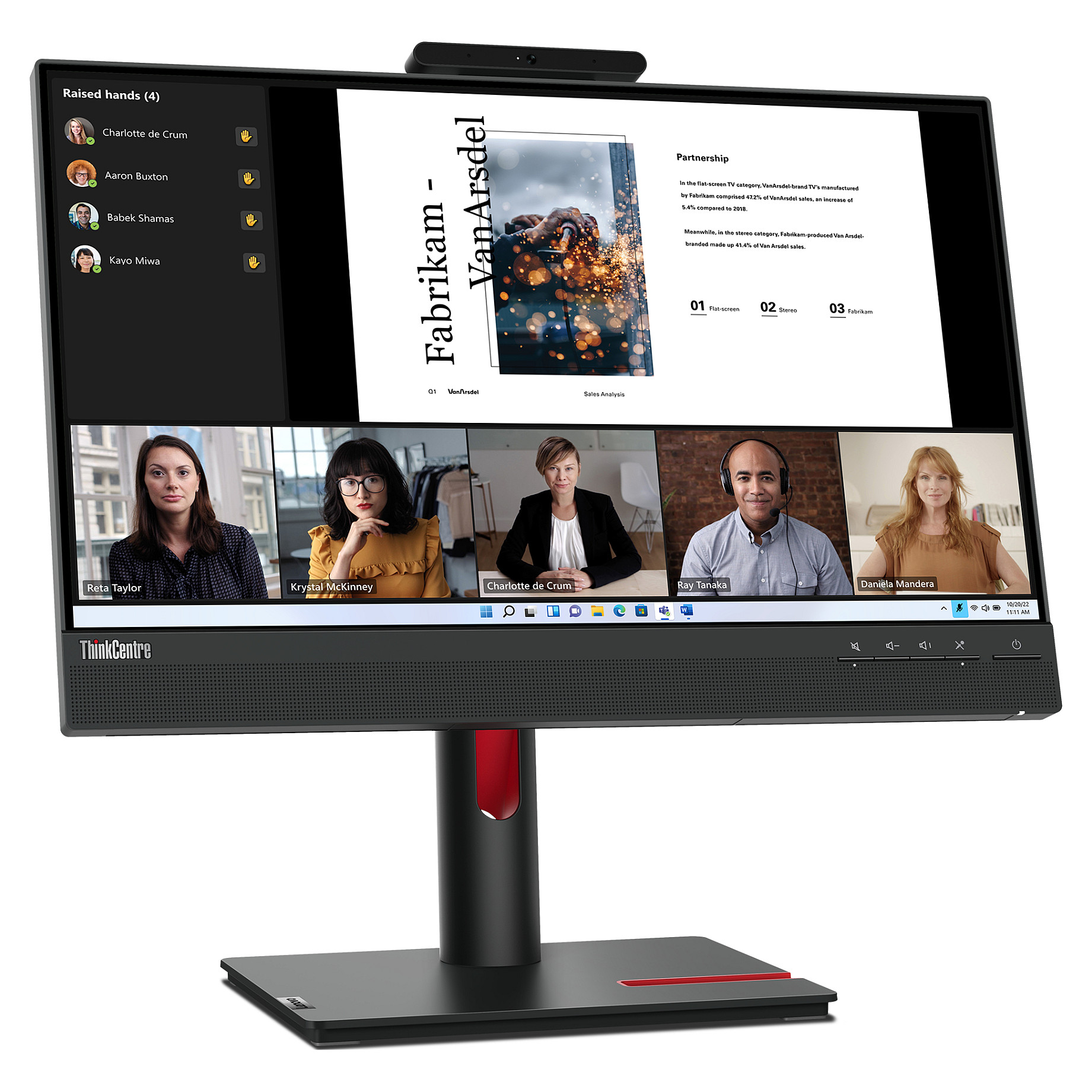 Lenovo ThinkCentre TiO 22 Gen5 FHD IPS DP/CAM/SPK/HUB/Touch-2