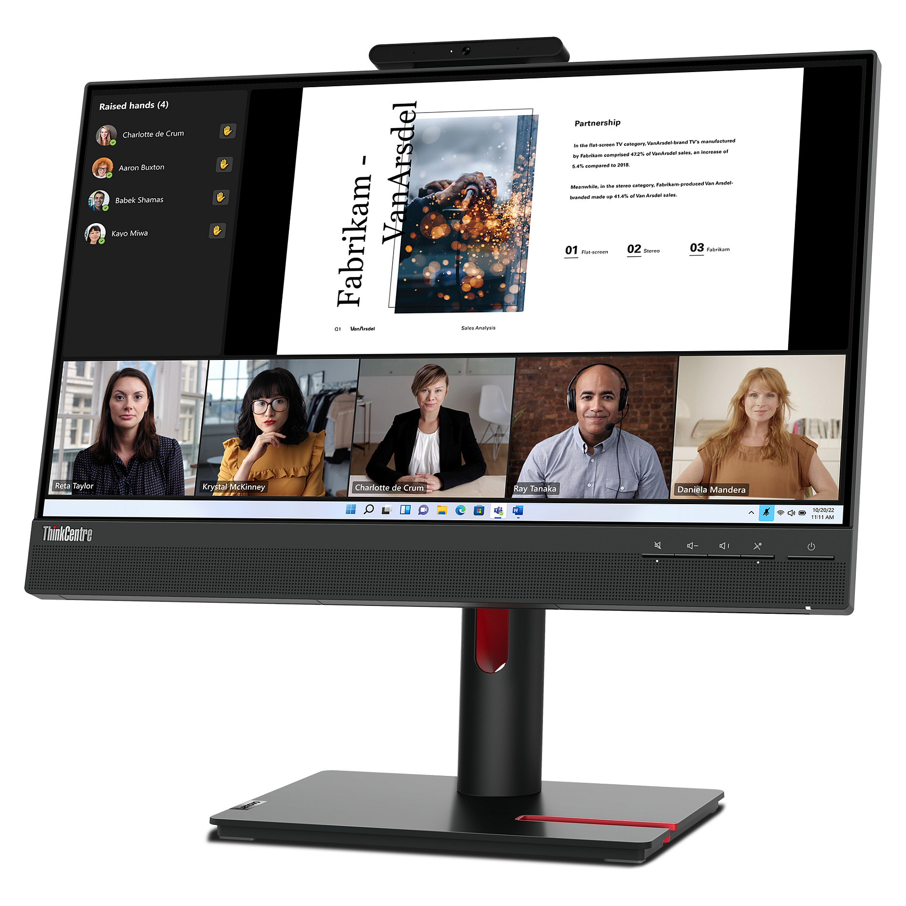 Lenovo ThinkCentre TiO 22 Gen5 FHD IPS DP/CAM/SPK/HUB/Touch-3
