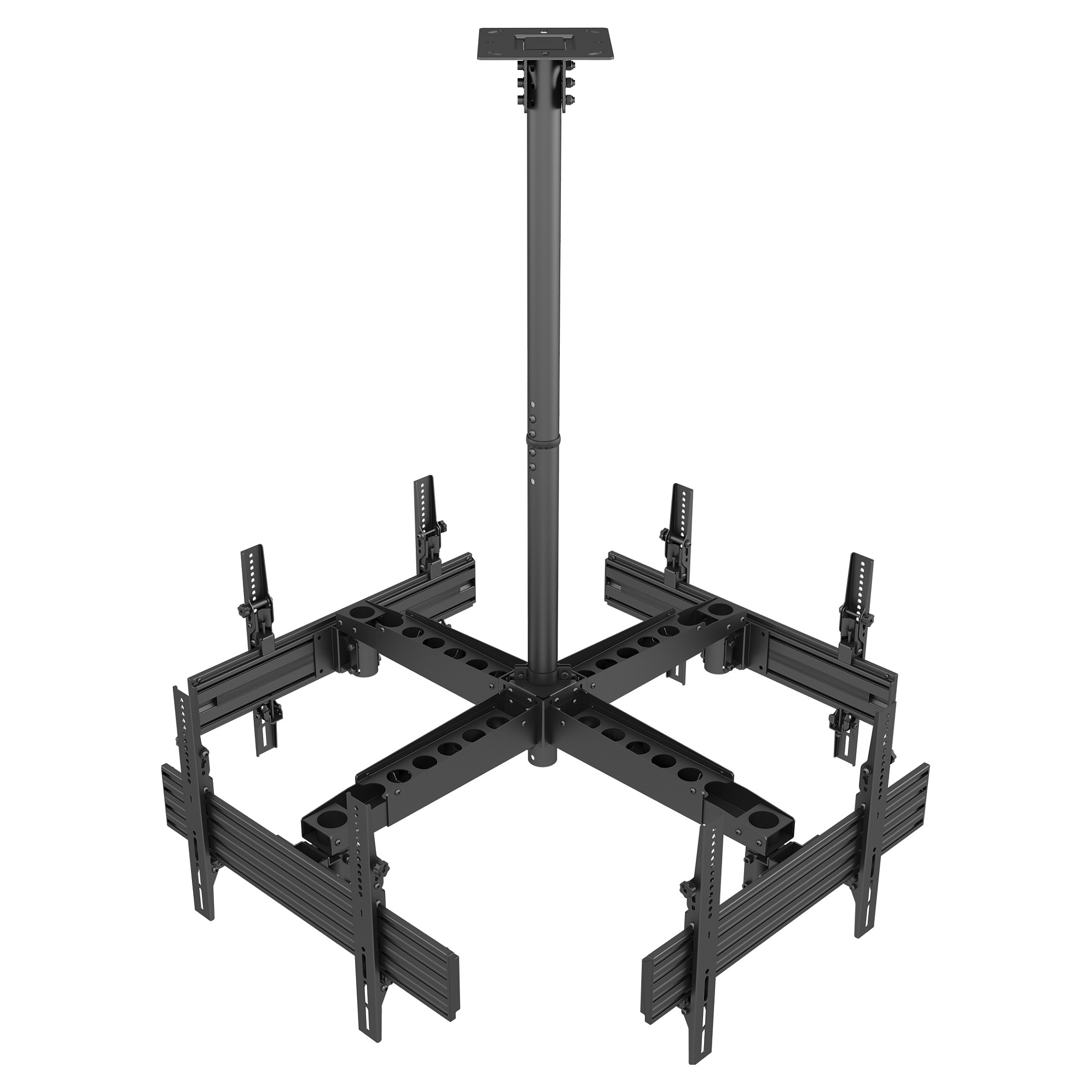 Stropni nosač za 4 monitora EQUIP 650315, 32"-65", do 30kg po ekranu