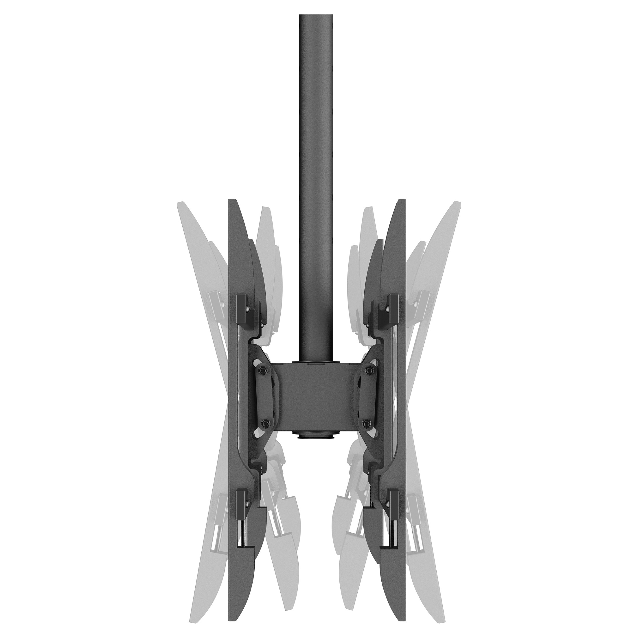 Stropni nosač za 2 TV-a EQUIP 650618, 43"-86", do 50kg po ekranu, Back-to-Back-3