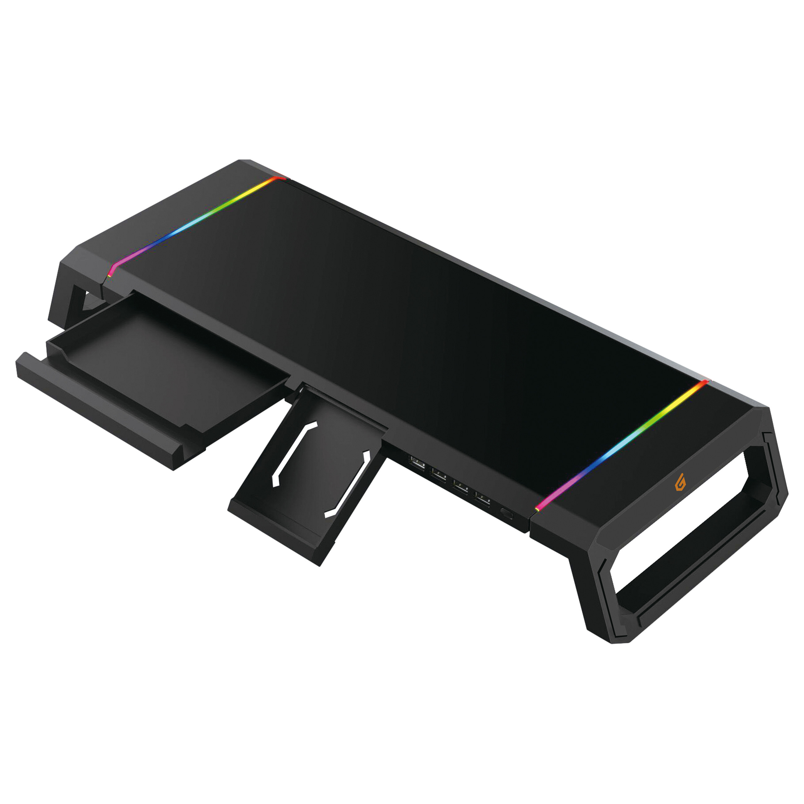 Stalak za monitor CONCEPTRONIC ERGOFFICE01B Gaming s RGB osvjetljenjem i 4-portnim USB hubom-1