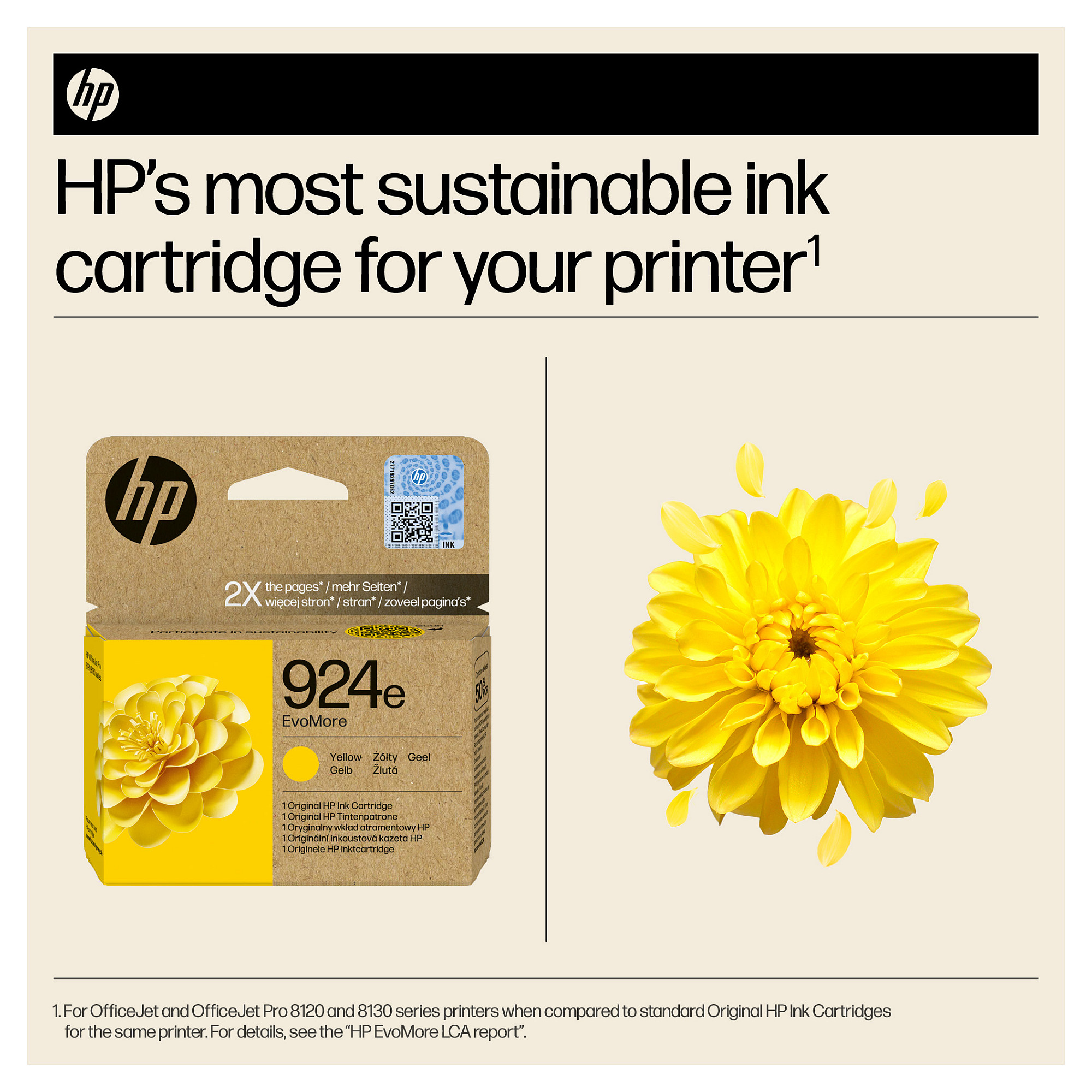 Tinta za printer HP 924e EvoMore Yellow Original-1