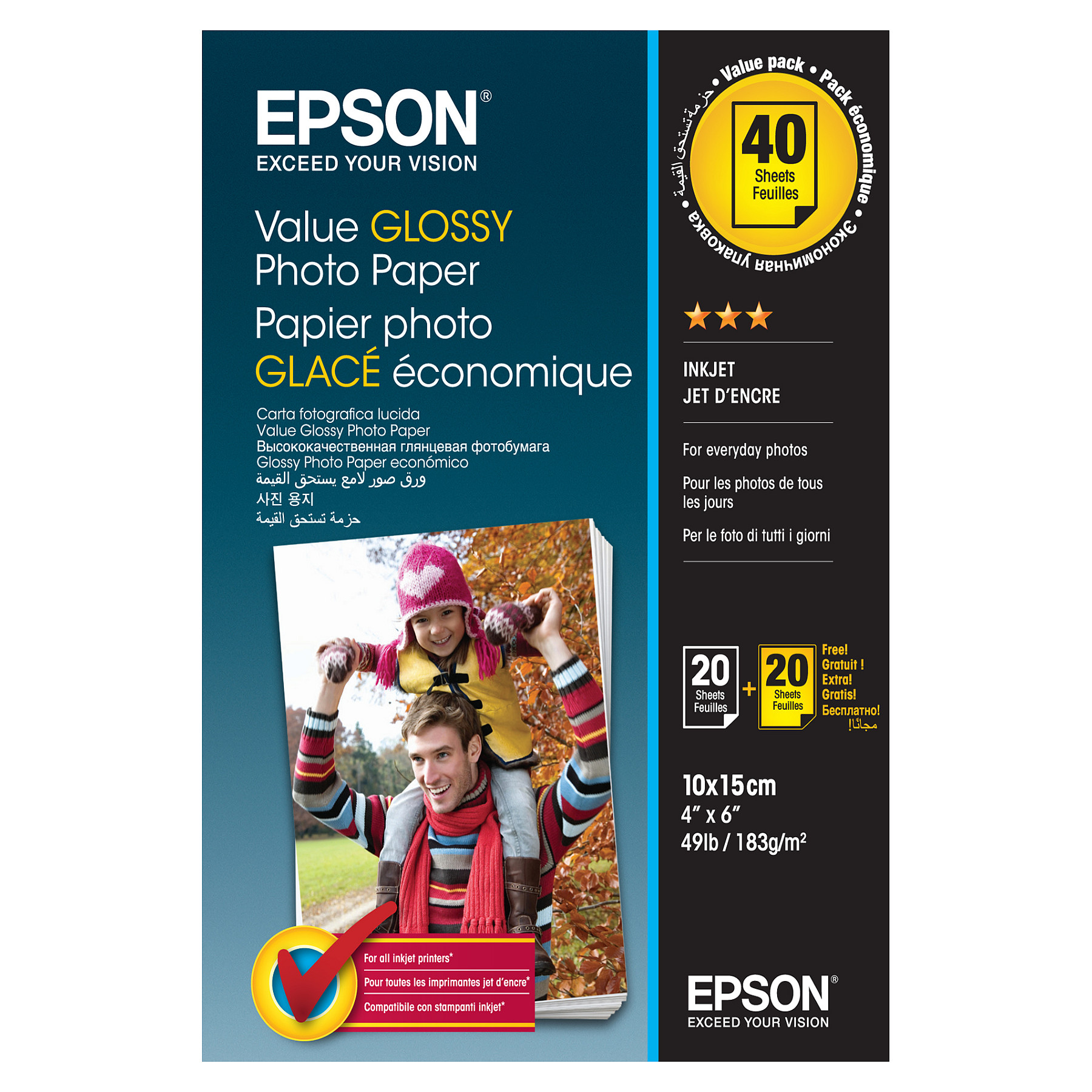 Foto papir EPSON Value Glossy 10x15cm 183g 40 listova-0
