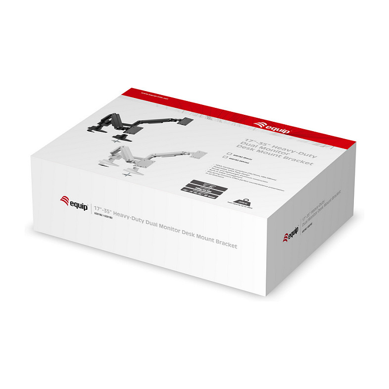 Stolni nosač za monitor EQUIP 650617, 17"-49", do 20kg, plinska opruga, bijeli-3