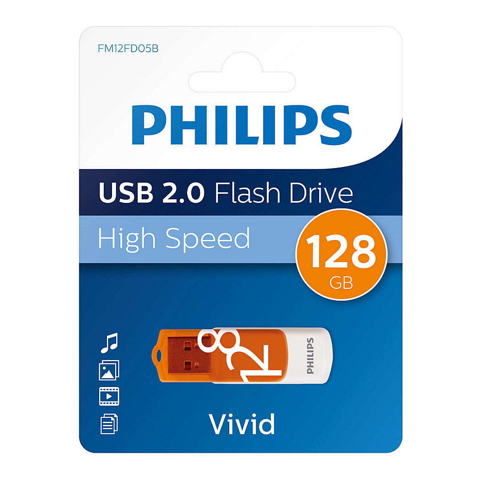 USB Stick PHILIPS Vivid Edition 128GB USB 2.0 Sunrise Orange-2