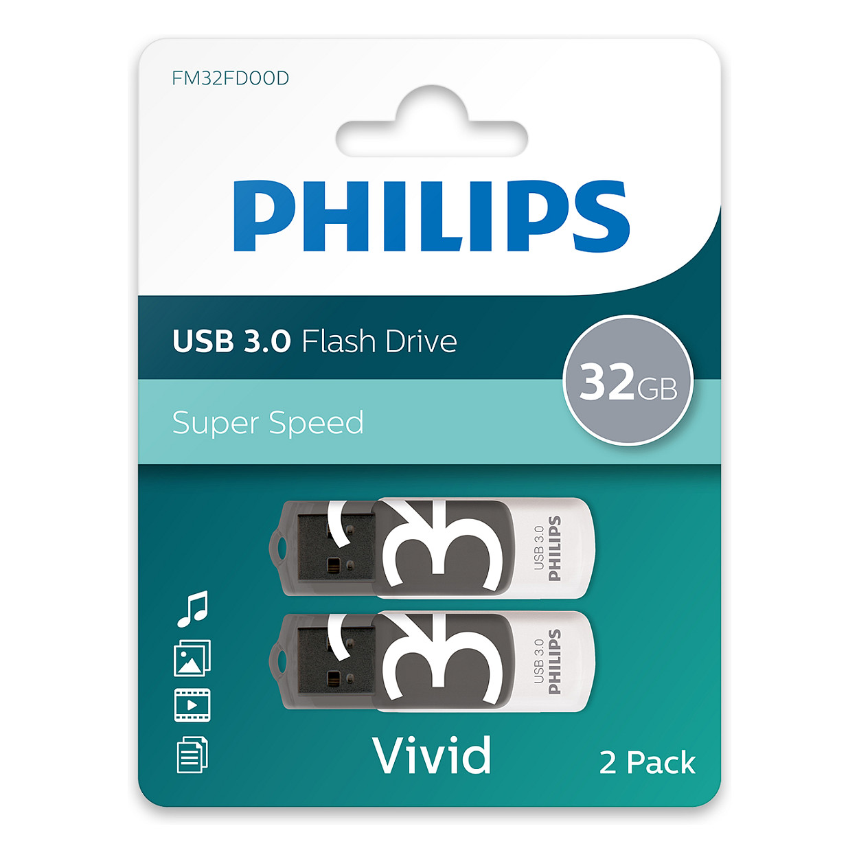 USB memorija PHILIPS Vivid Edition 2-Pack 2x32GB USB 3.0 Shadow Grey-2