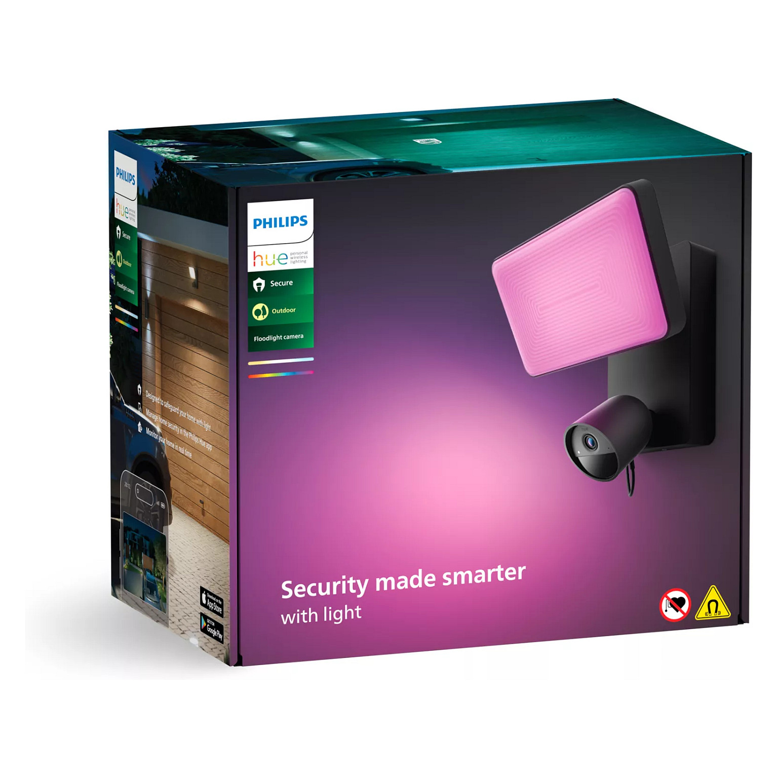 Sigurnosna kamera PHILIPS Hue Secure Floodlight, 1080p, IP44, crna-3